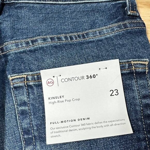 AG Adriano Goldschmied NWT Blue Kinsley High-Rise Pop Crop Denim Jeans Size 23 - Picture 4 of 12